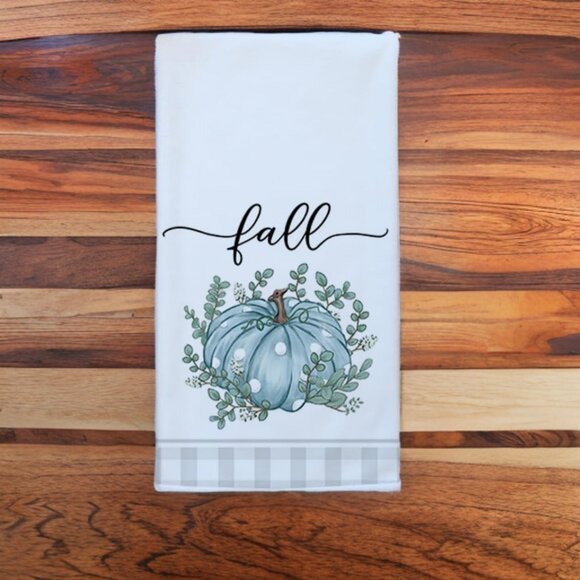Fall Kitchen Towels Pumpkin Autumn Holiday Thanksgiving Farmhouse Cottage Decor - Picture 3 of 6